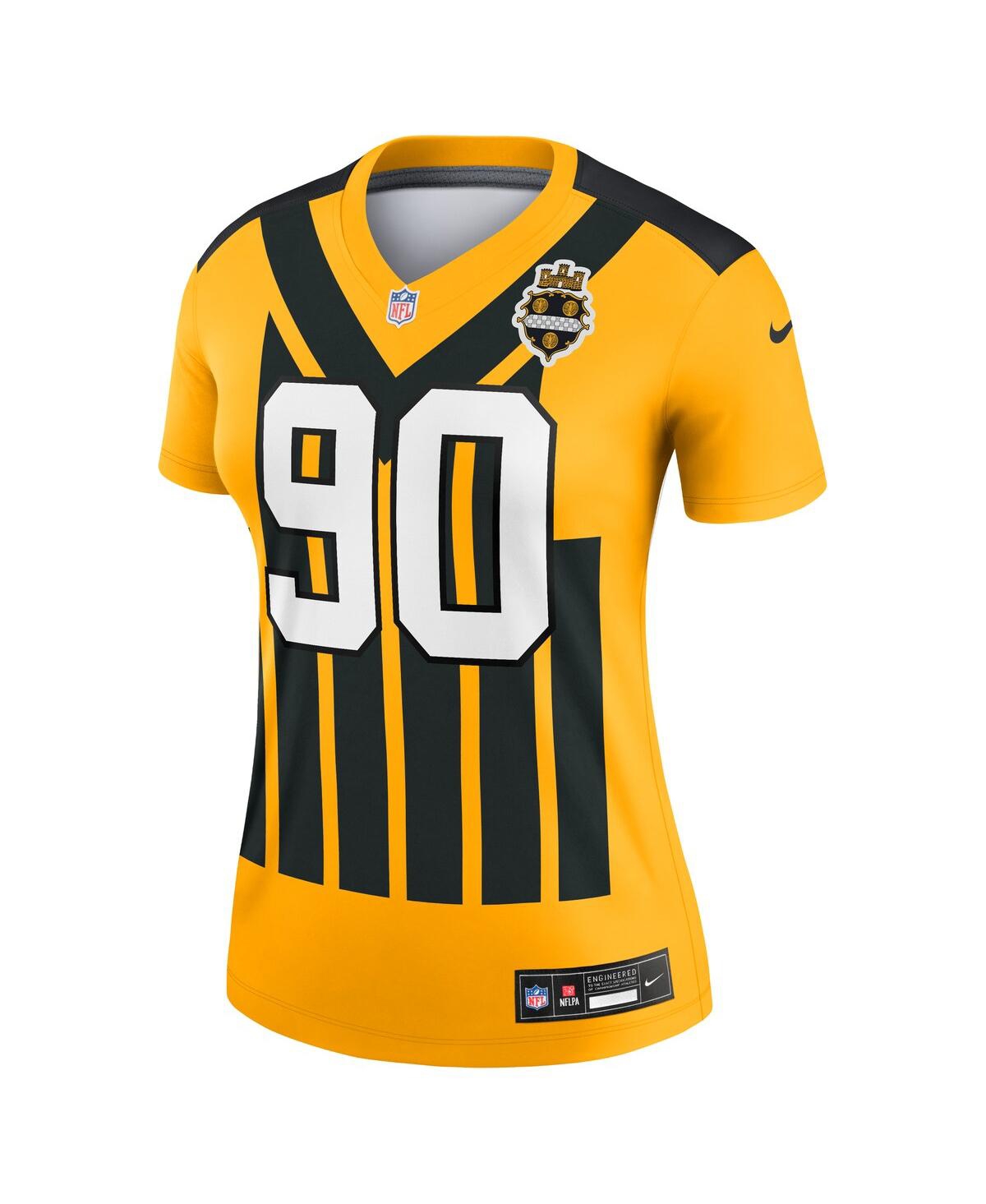 Nike T.j. Watt Gold Pittsburgh Steelers Alternate 1933 Throwback Legend Player Performance Top In Gold