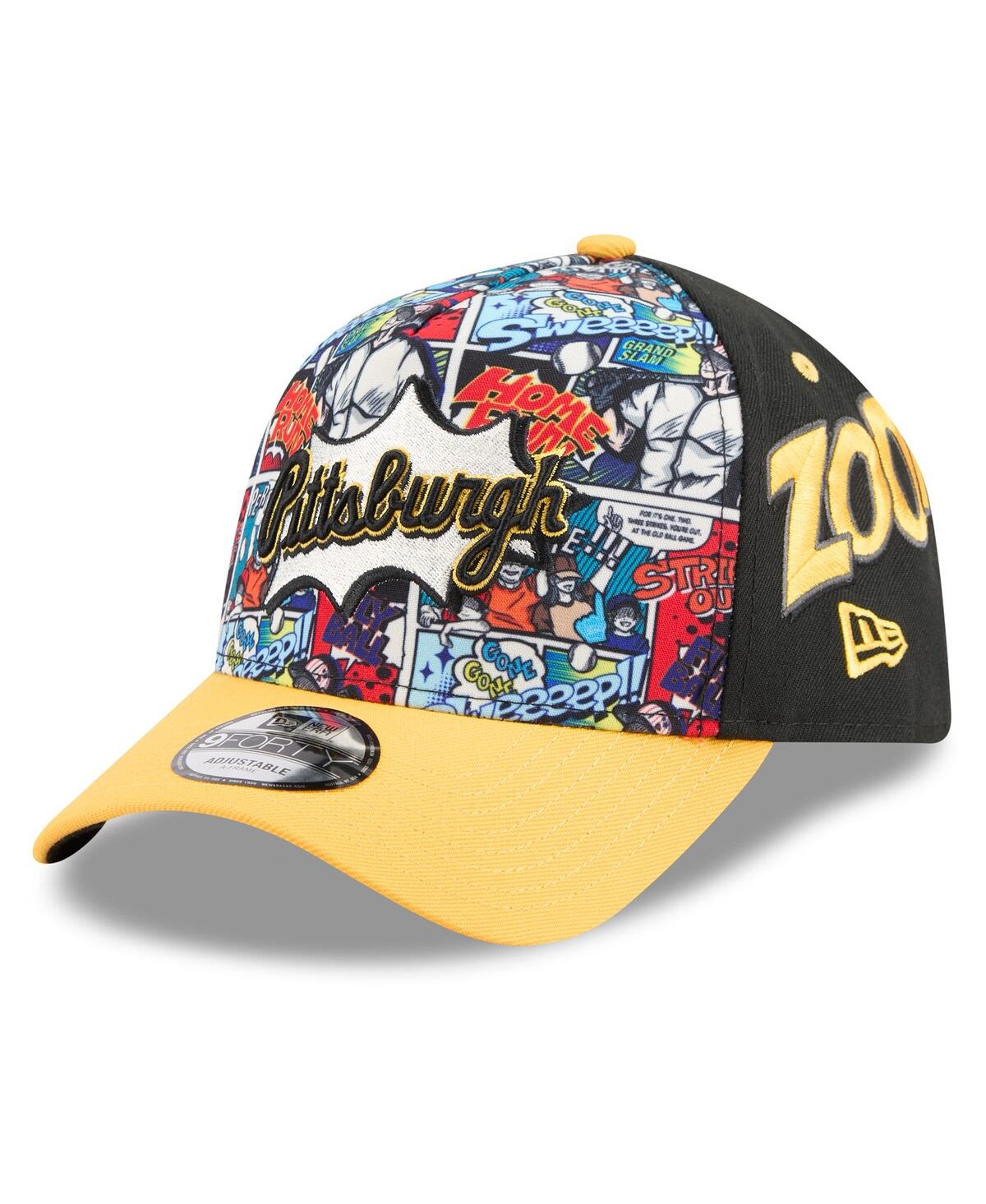 New Era Big Boys And Girls Black/gold Pittsburgh Pirates 2025 Mlb Diamond Hero Edition A-frame 9forty Adjust In Multi