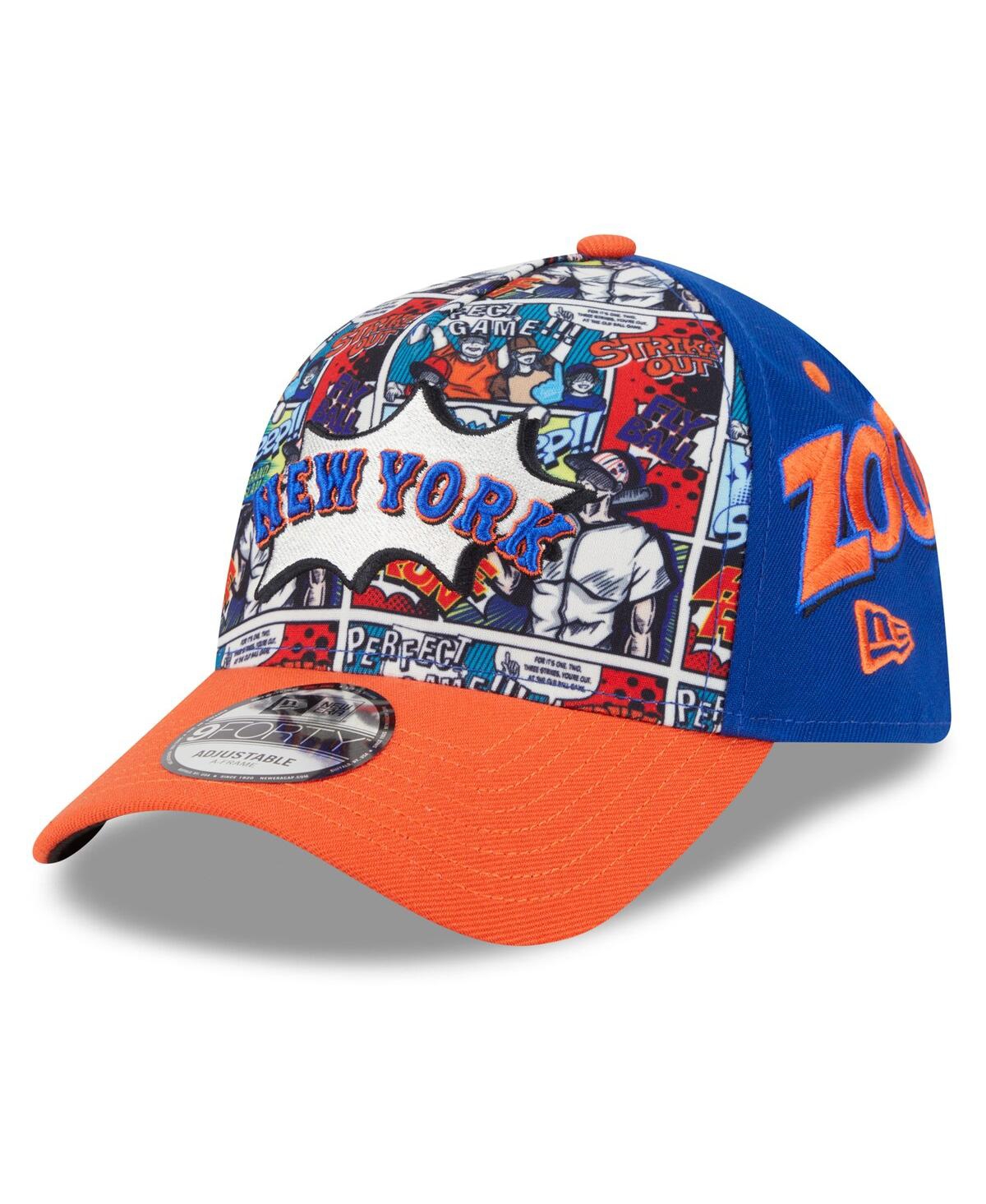New Era Big Boys And Girls Royal/orange New York Mets 2025 Mlb Diamond Hero Edition A-frame 9forty Adjustabl In Multi