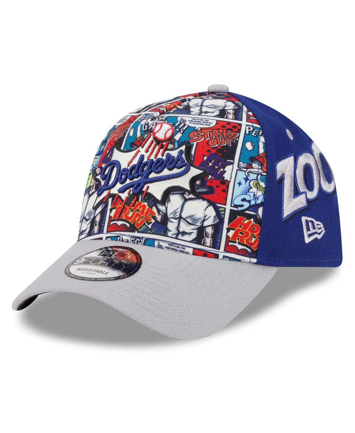 New Era Big Boys And Girls Royal/gray Los Angeles Dodgers 2025 Mlb Diamond Hero Edition A-frame 9forty Adjus In Gray
