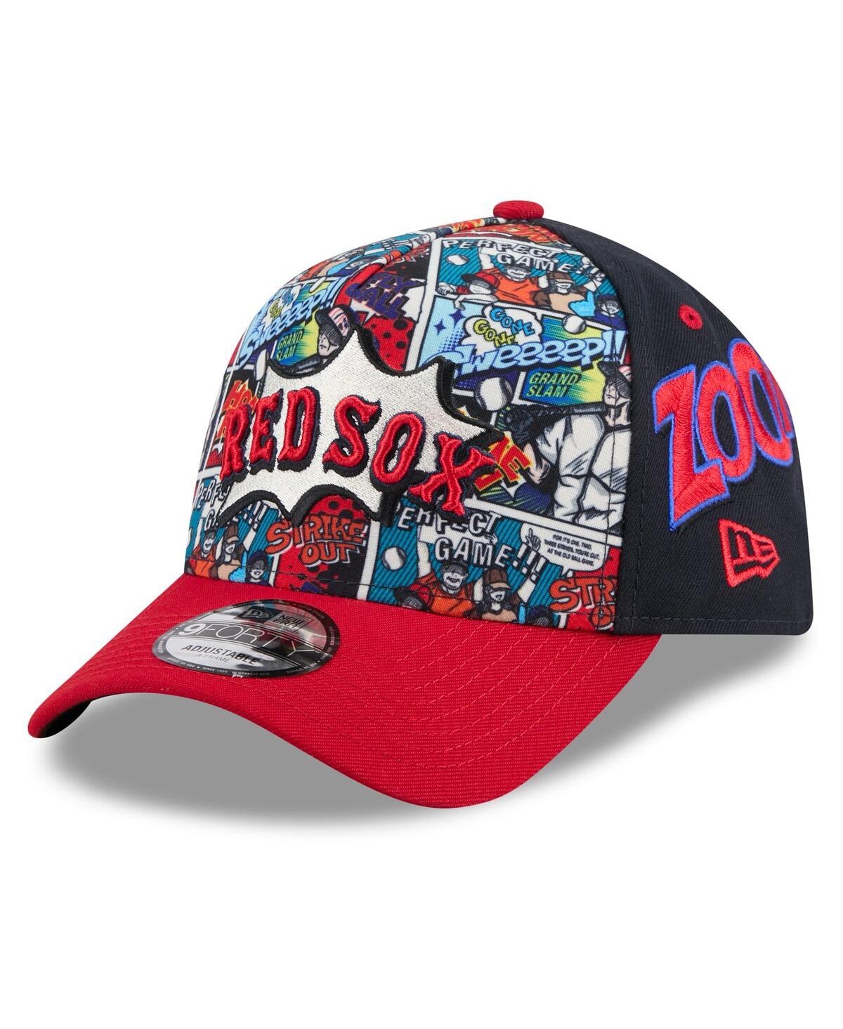 New Era Big Boys And Girls Navy/red Boston Red Sox 2025 Mlb Diamond Hero Edition A-frame 9forty Adjustable H In Multi