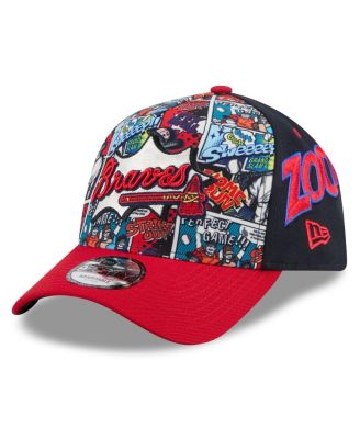 New Era - Big Boys and Girls Navy/Red Atlanta Braves 2025 MLB Diamond Hero Edition A-Frame 9FORTY Adjustable Hat