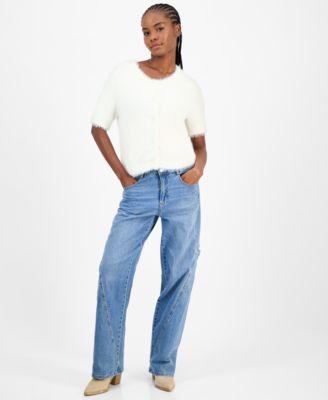 Women's Eyelash-Knit Short-Sleeve Cardigan, Macy's Exclusive