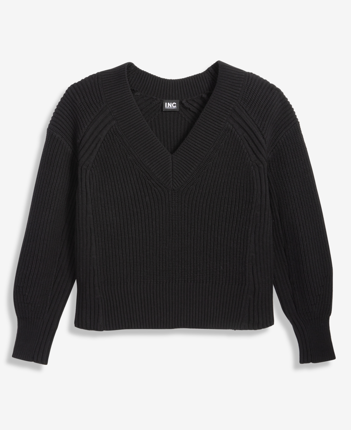 Inc International Concepts Women's Directional Ribbed Sweater, Macy's Exclusive In Black