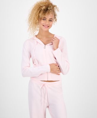 Hippie Rose Juniors' Chenille Zip-Up Sweater Hoodie - Macy's