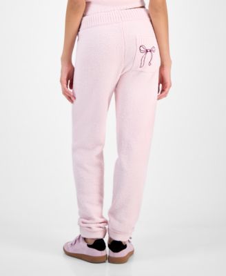 Juniors' Teddy-Knit Drawstring Jogger Pants