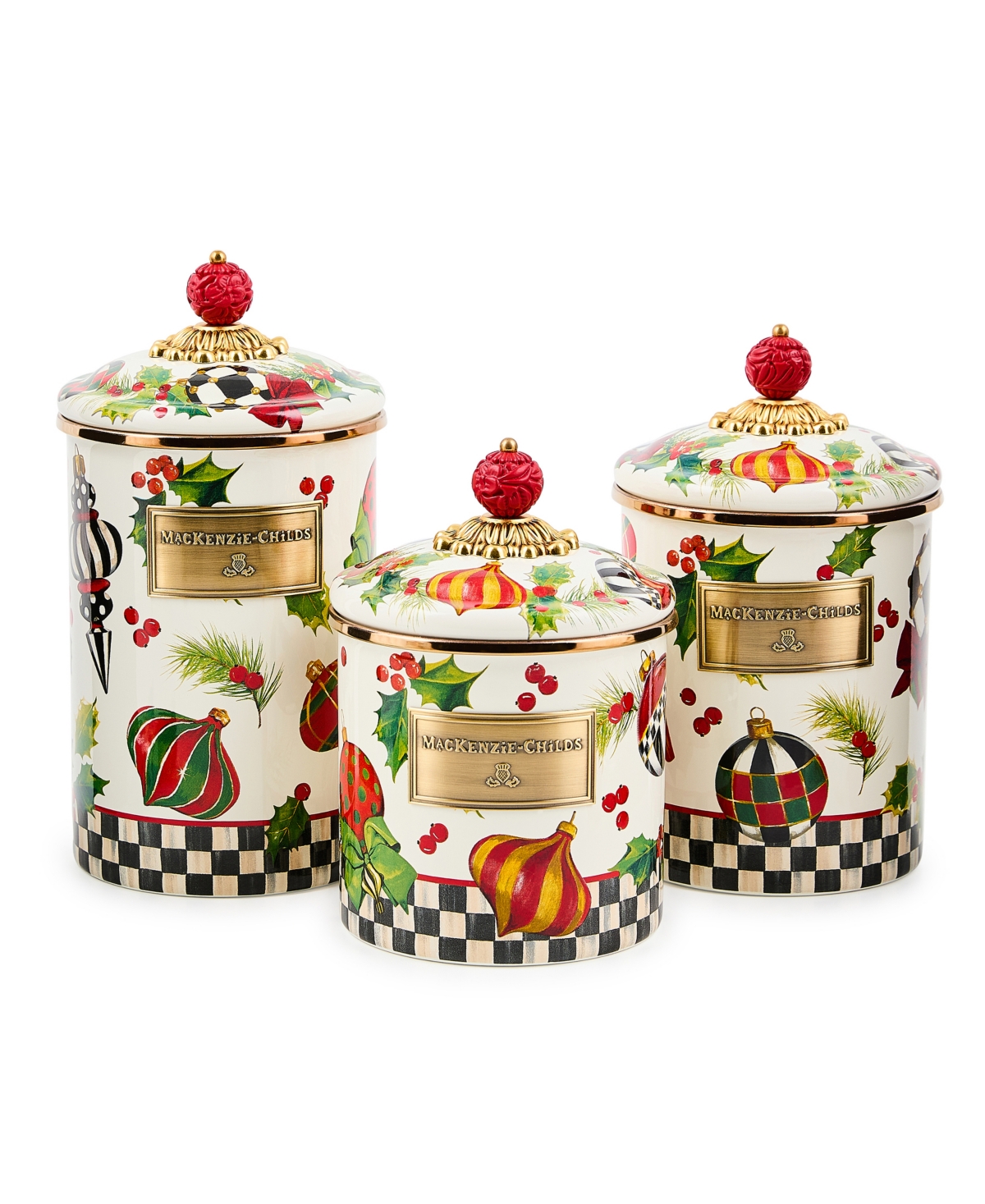 Mackenzie-childs Deck The Halls Small Canister In Multi