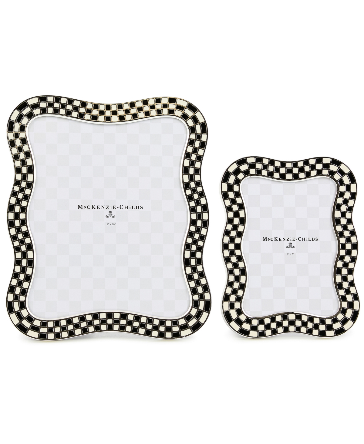 Mackenzie-childs Wavy Check Silver Plated Frame, 8" X 10" In Multi