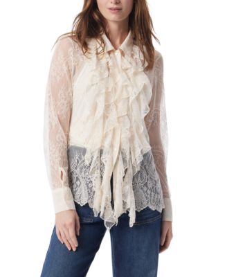 DEE OCLEPPO - Women's Erynn Lace Button Front Top