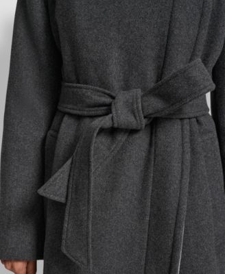 Women's Wing Collar Asymmetrical Wrap Coat