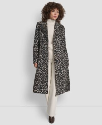 Women's Maxi Boucle Notch Collar Coat