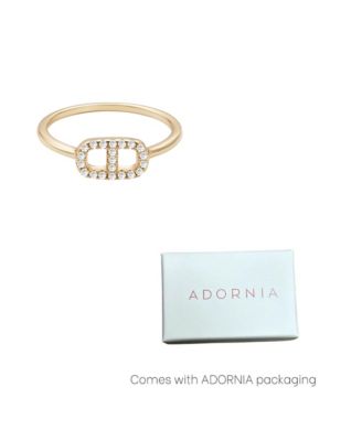 14k Gold Vermeil .925 Sterling Silver CZ Mariner Link Ring