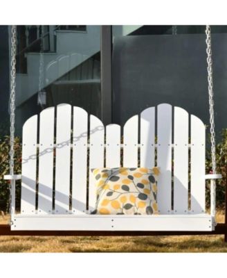 Solid Wood Hanging Patio Swing, 2-Seater Design for Outdoor Relaxation