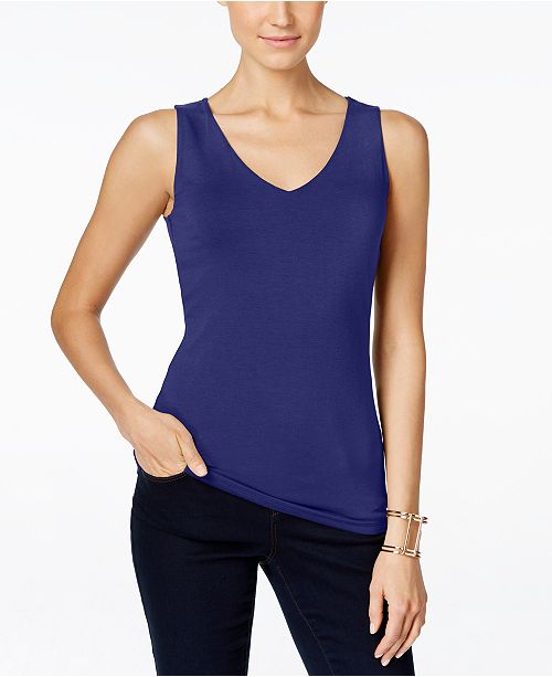 INC International Concepts I.N.C. V-Neck Tank Top, Created for Macy's ...