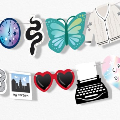 In My Party Era Garland Banner, 30 Feet of Cord, 15 Double-Sided Pop Star Icons