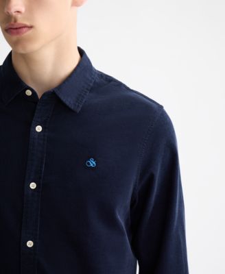 Men's Regular Fit Chest Embroidered Shirt