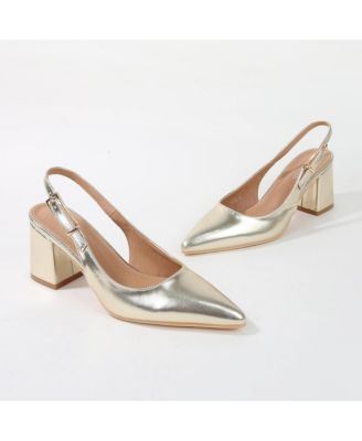Cai Patent Block Heel Slingback