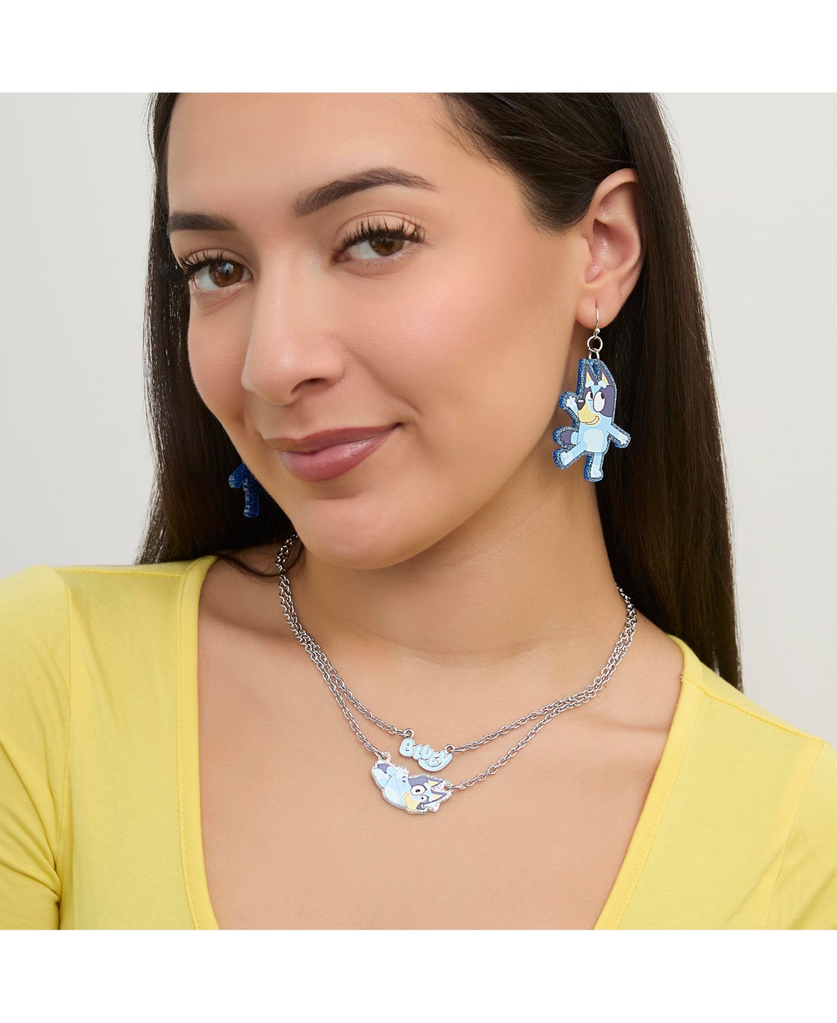 Bluey Drop Earrings with Character Silhouettes - Lightweight and Fun Kids Jewelry