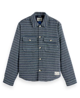 Men's Long Sleeve Striped Overshirt