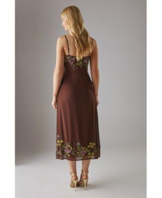 Embellished Strappy Sequin Midi Dress