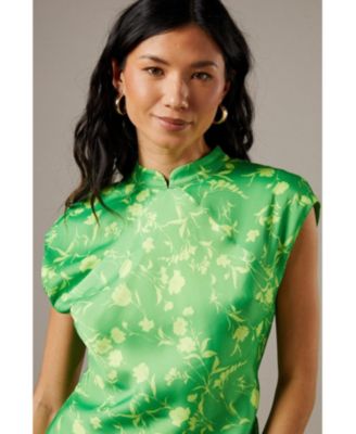 Women's Crinkle Satin Button Side Midi Dress