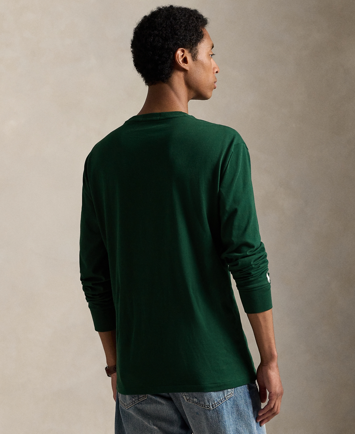 Polo Ralph Lauren Men's Long-Sleeve Plaid-Logo Applique T-Shirt