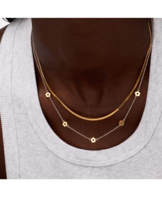 Flower Necklace - Rowena Necklace Two Tone