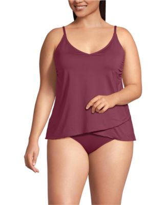 Plus Size Tulip Hem Tankini Top 24.5"