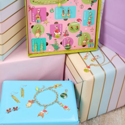 Grinch Jewelry Advent Gift Set: Necklace, Bracelet & Charms Mix & Match Christmas Calendar Box Collection