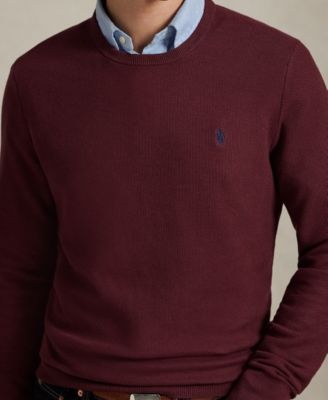 Men's Textured Cotton Crewneck Sweater