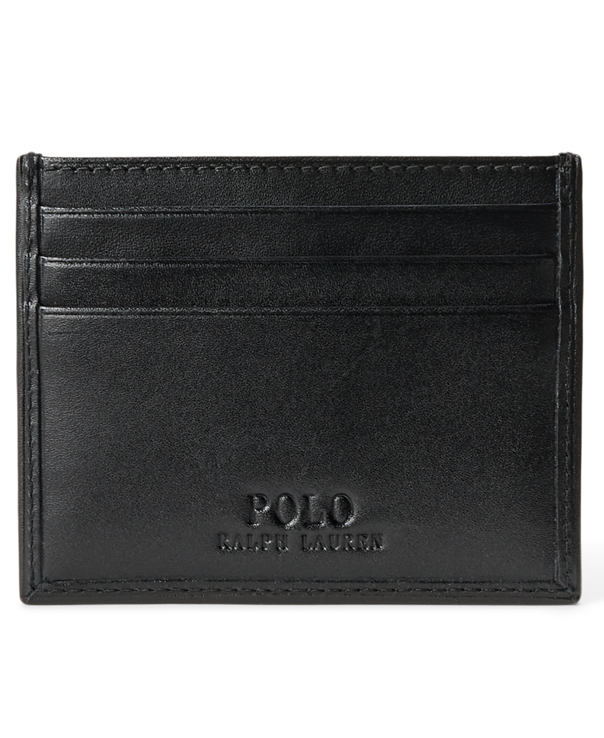Polo Ralph Lauren Polo Bear Leather Card Case In Black