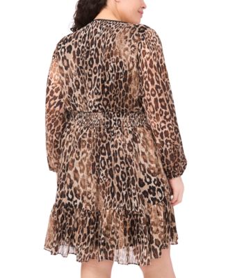 Plus Size Animal Print Shift Dress