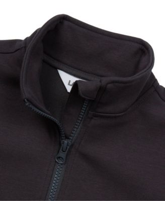 Boys Husky Long Sleeve Knit Full Zip Mock Neck Sweatshirt