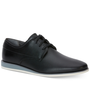 image of Calvin Klein Men-s Kellen Textured Leather Oxfords Men-s Shoes