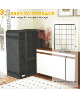 39" H Dog Playpen, 24 Panels Puppy Playpen for Multiple Dogs