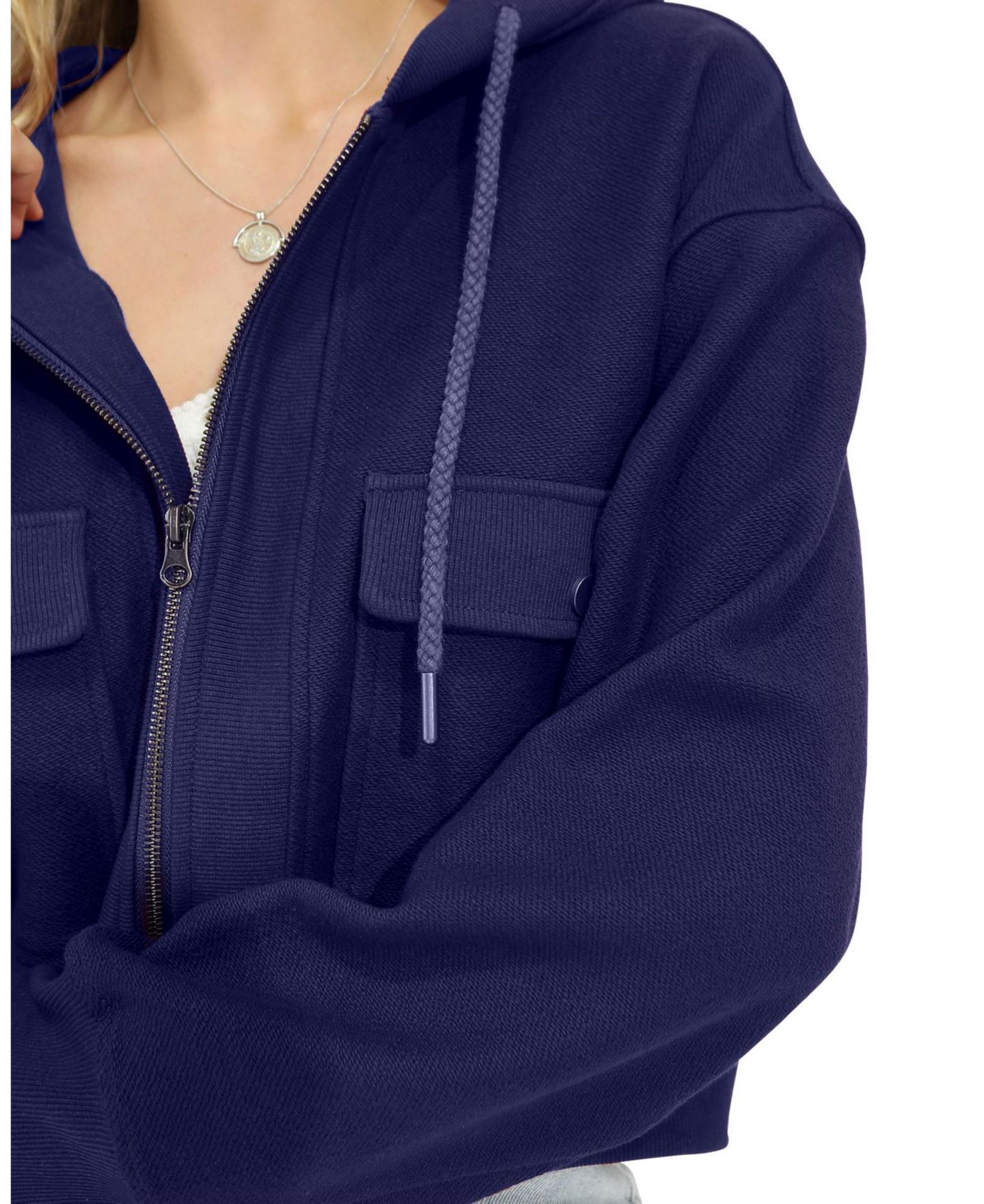 Женская куртка Belle & Bloom Fireside Hooded Utility, цвет: Тёмный синий — фото 6