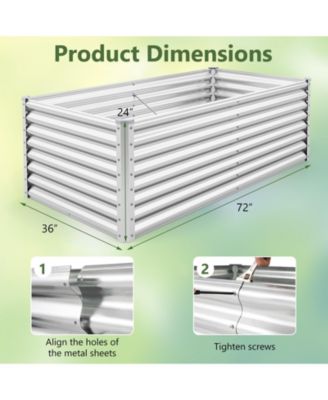2 PCS Raised Garden Bed Large Metal Planter Box Kit for Vegetable Herb 6' x 3' x 2'