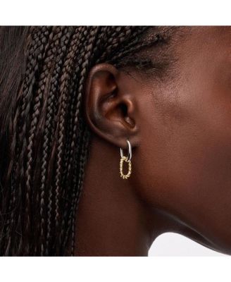 Drop Earrings - Ash Double Mini Two Tone