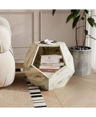 25.98" Pet Carrier Side Table Planter in Colored Oak