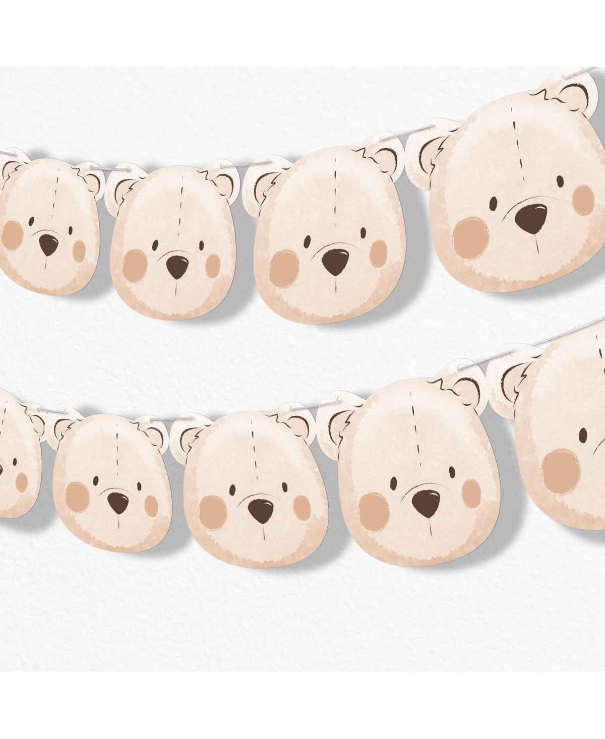 Big Dot of Happiness We Can Bearly Wait Garland Banner, 15 Feet of Cord, 15 Paper Teddy Bear Faces