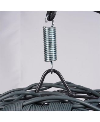 Brown Rattan Cat Egg Chair with Stand and Cushion