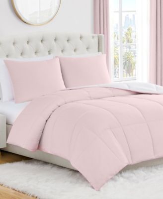 Box Stitch Reversible 3-Pc. Comforter Set, Full/Queen