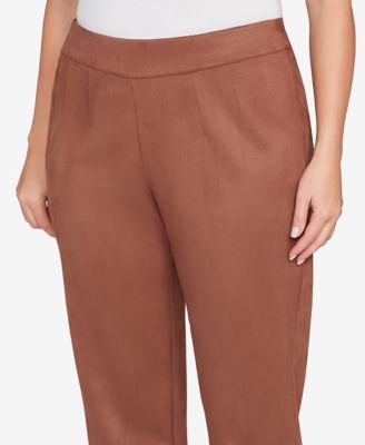 Plus Size Solid Faux Suede Pants