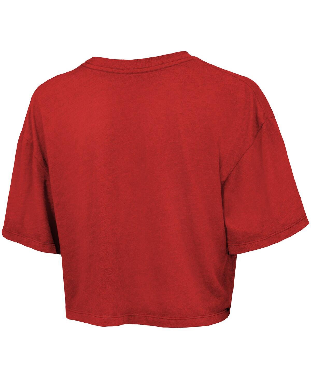 Majestic Women's Red Philadelphia Phillies Boxy Crop T-shirt In Red