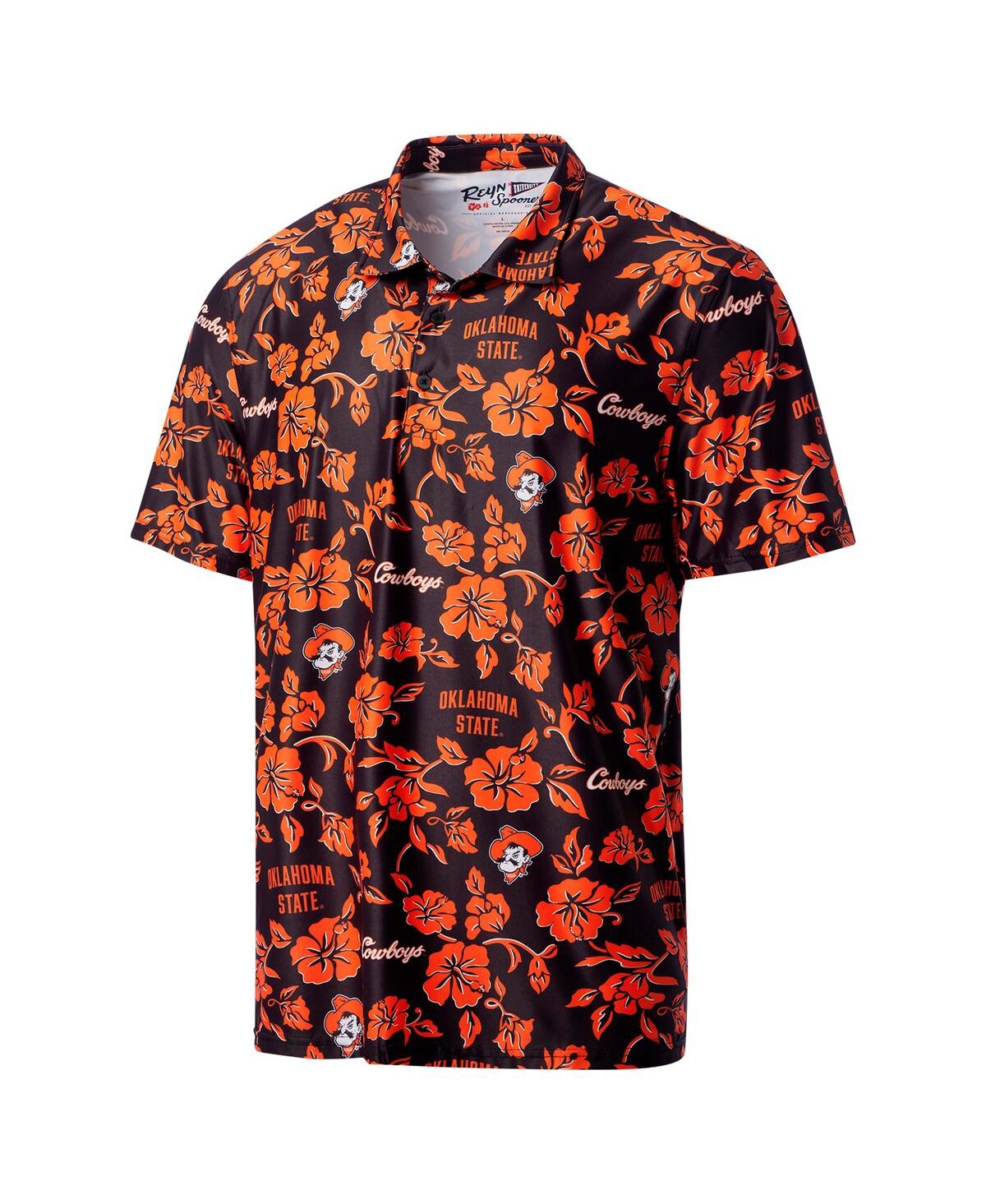 Reyn Spooner Men's Black Oklahoma State Cowboys Performance Polo Shirt In Multi