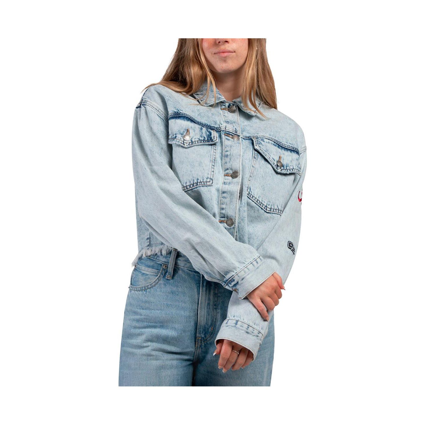 Women's Denim Alabama Crimson Tide Lightwash Full-Button Jean Jacket