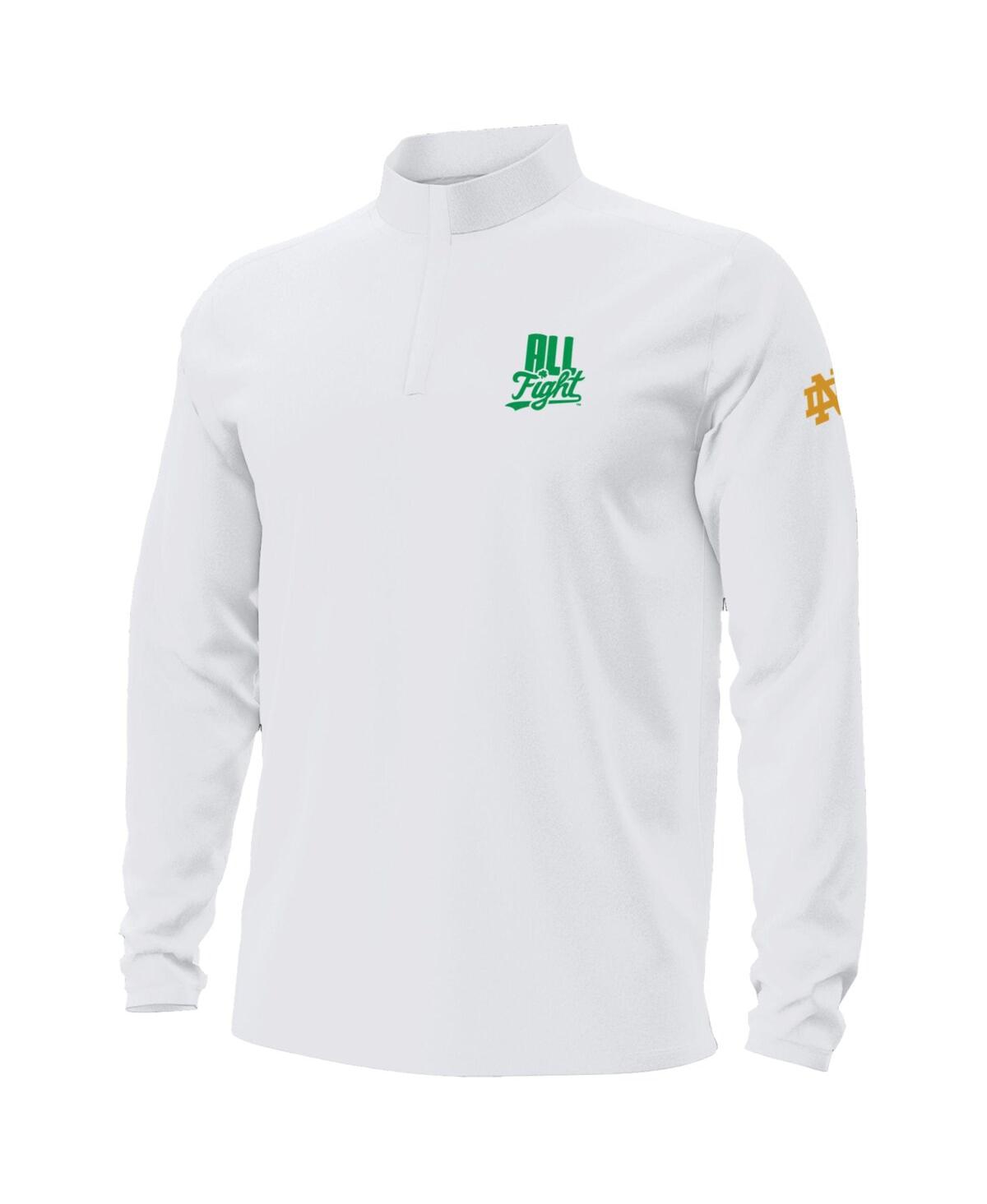 Under Armour Men's White Notre Dame Fighting Irish All Fight Motion Quarter-zip Sweatshirt In White