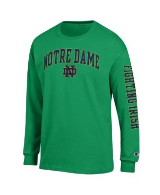Men's Kelly Green Notre Dame Fighting Irish Arch Over Logo 2-Hit Long Sleeve T-Shirt