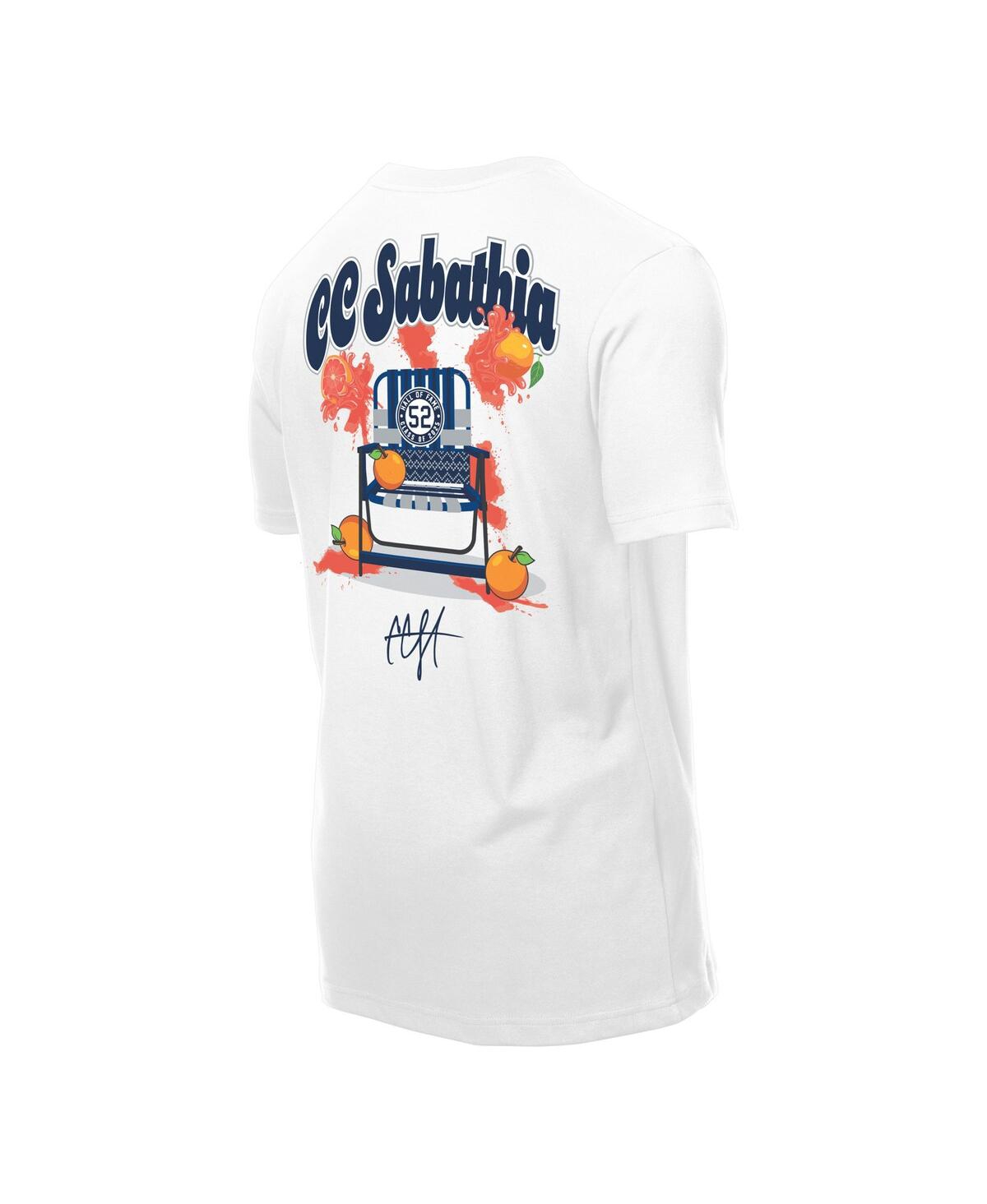 New Era Men's Cc Sabathia White New York Yankees 2025 National Baseball Hall Of Fame Grapefruit Chair T-shir In White