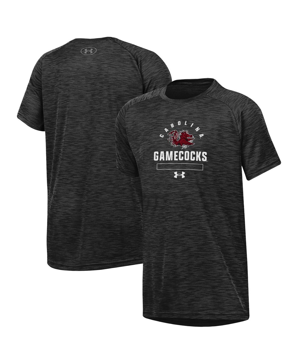 Under Armour Big Boys And Girls Heather Black South Carolina Gamecocks Ultra Soft Rye Tech Performance T-shirt In Black